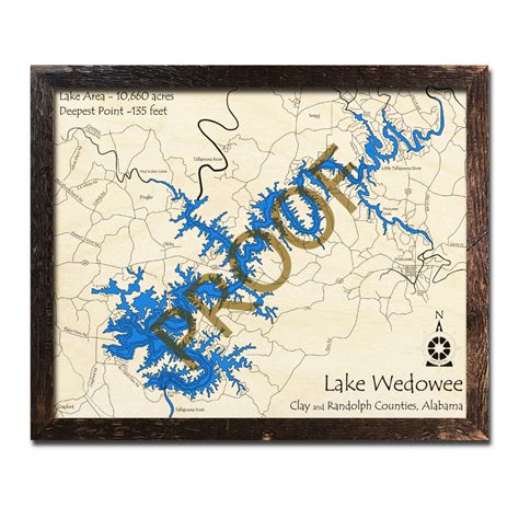 Lake Wedowee, AL Wood Map | 3D Nautical Wood Charts