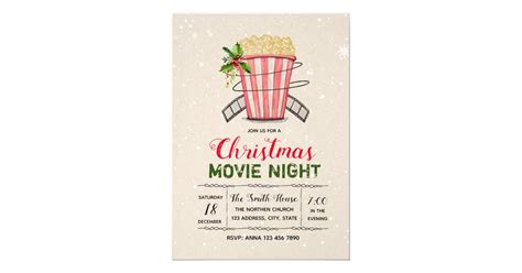 Christmas movie night invitation | Zazzle.com