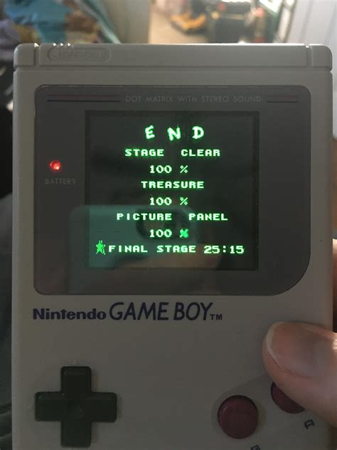 100% completed Wario Land 2! : r/Gameboy