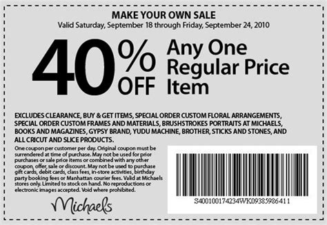 Michaels Canada New Printable Coupons Save 40% Off One Item - Canadian Freebies, Coupons, Deals ...