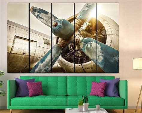 Airplane Canvas Wall Art Aviation Poster Print Aircraft Canvas | Etsy