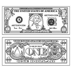 Free Printable Dollar Bill Coloring Pages