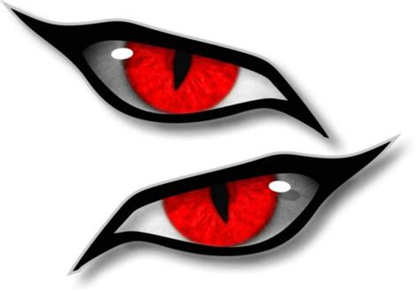 CUSTOM ORDER Pair Of EVIL Eyes Eye in RED vinyl car Sticker Decal SIZE 180x75mm | eBay