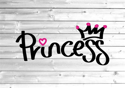 Princess SVG Cut File Hand Lettered Cursive Text - Etsy