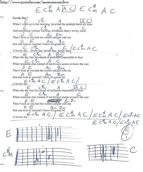 Lovely Day (Bill Withers) Guitar Chord Chart | Ukulele songs, Bill withers, Guitar chord chart