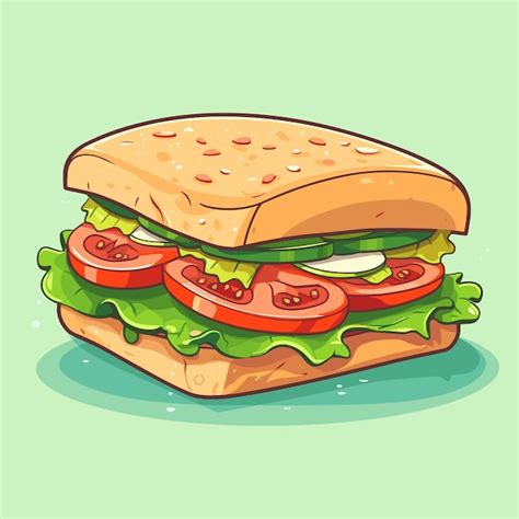 Premium Vector | Ham cheese and vegetable appetizing sandwich vector illustration