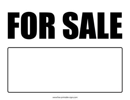 This printable For Sale sign can be used to sell anything. It makes it ...