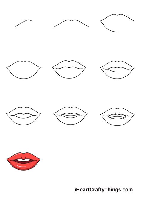 Lips Drawing — How To Draw Lips Step By Step