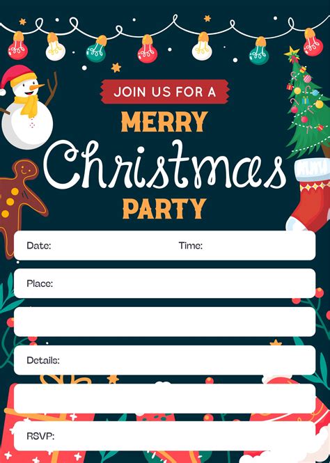 7 Best Images of Free Printable Christmas Invitation Templates - Free ...