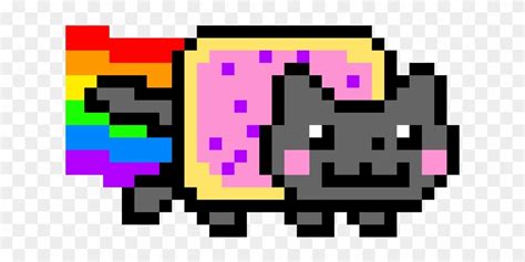 The Nyan Cat - Pixel Art Neon Cat, HD Png Download - 740x460(#2884078) - PngFind