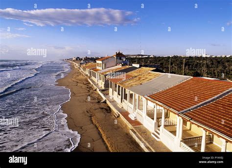 Guardamar del Segura, beach and hoses next to it (Costa Blanca Stock Photo - Alamy