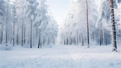 Premium AI Image | Winter Snowy Forest Backdrop