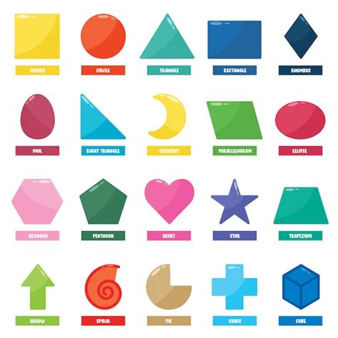 Premium Vector | Set Of Basic Geometric Shapes