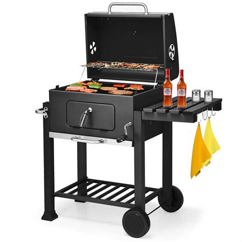 Costway Charcoal Grill Barbecue BBQ Grill Outdoor Patio Backyard Cooking Wheels Portable ...
