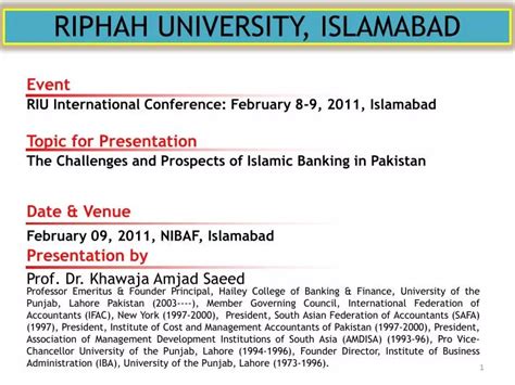 PPT - RIPHAH UNIVERSITY, ISLAMABAD PowerPoint Presentation, free download - ID:4457712