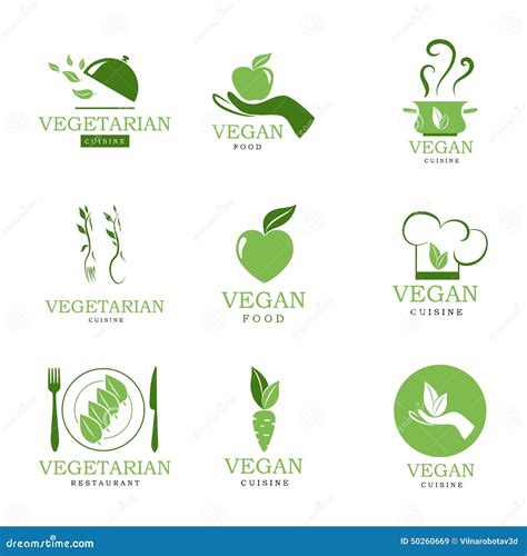 Vegan And Vegetarian Icons Stock Vector - Image: 50260669