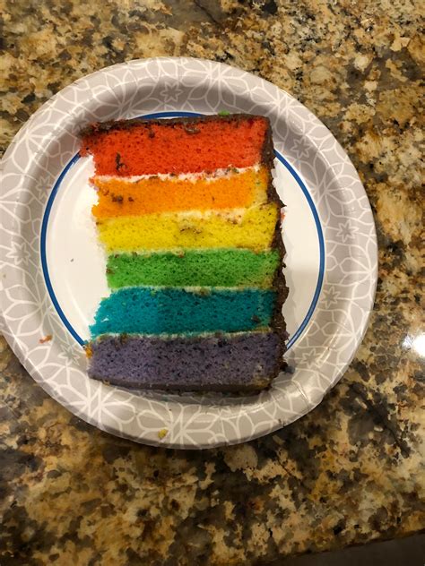 my friend and i made a rainbow cake for pride! : r/lgbt