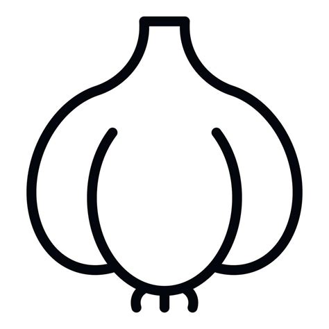 Vegan garlic icon, outline style 15367038 Vector Art at Vecteezy