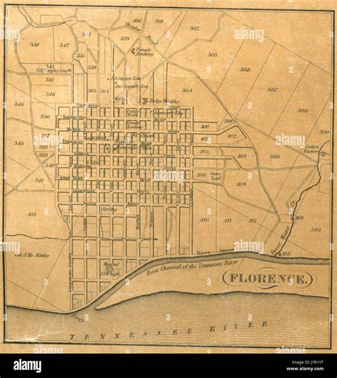 1840 Map of Florence, Alabama Stock Photo - Alamy