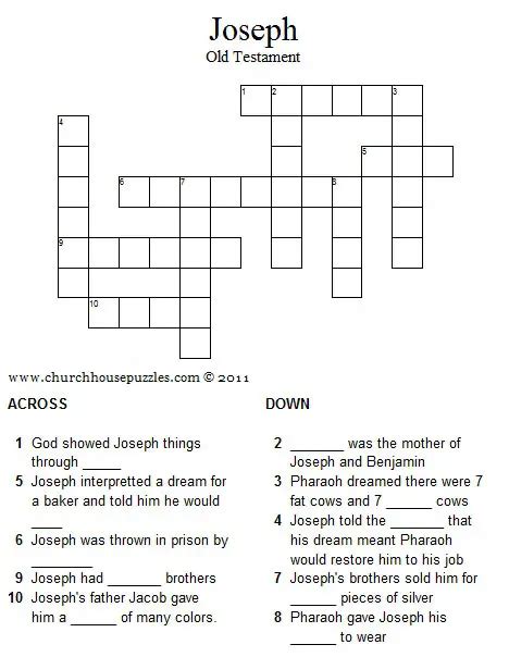 Printable Bible Crossword Puzzles