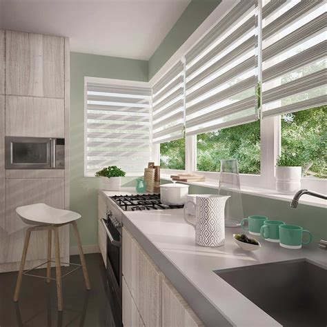 Kitchen Window Blinds Anti-UV Dual Layer Waterproof Zebra Blinds - Zebra Blinds and Zebra Curtain