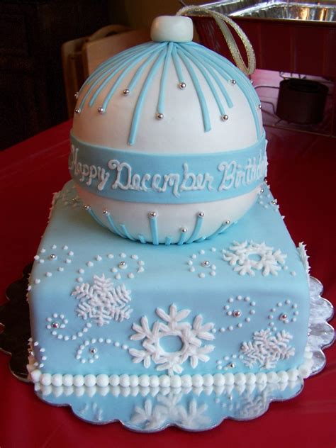 Snowflakeornament Birthday Cake For 4 Family Members Celebrating ...