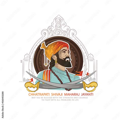 Creative vector poster sketch of Chhatrapati Shivaji Maharaj with maratha flag . Stock Vector ...