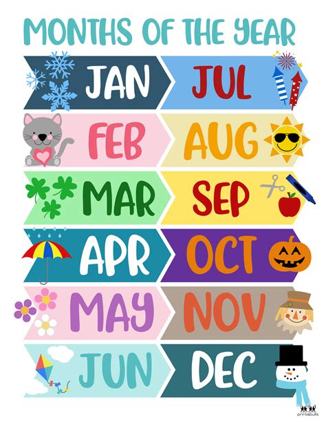 Months of the Year Worksheets & Printables | Printabulls