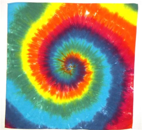 Rainbow Spiral Tie Dye Cotton Bandana Ready to Ship