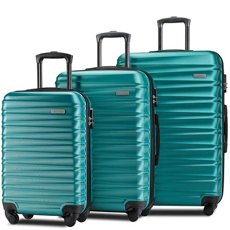 Lowestbest 3 Piece Luggage Sets, Lightweight Trolley Suitcase Set with ...