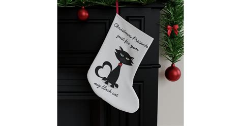 Personalized Christmas Stocking for black cats | Zazzle