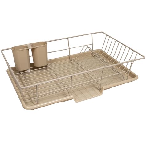 Sweet Home Collection 3-Piece Kitchen Sink Dish Drainer Set- Taupe - Walmart.com