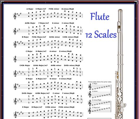 FLUTE CHART - 12 SCALES - EVERY NOTE IN ANY KEY | eBay