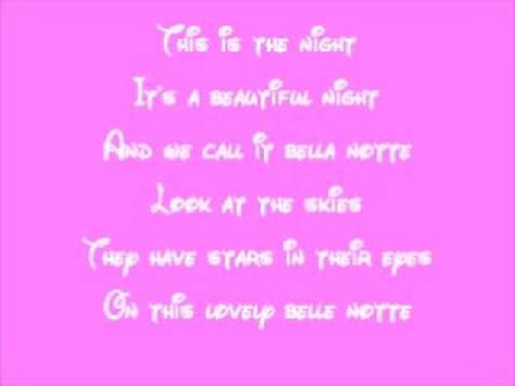 Lady and the Tramp-Bella Notte Lyrics - YouTube