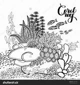 Drawing Underwater Coral Reef Sketch Coloring Page sketch template