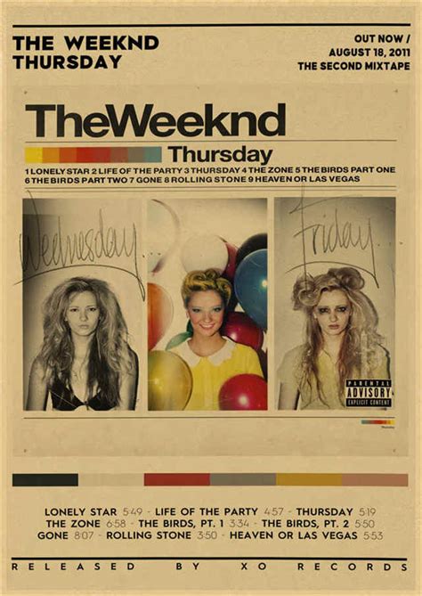 The Weeknd Thursday Minimalist Album Cover Poster – Aesthetic Wall Decor