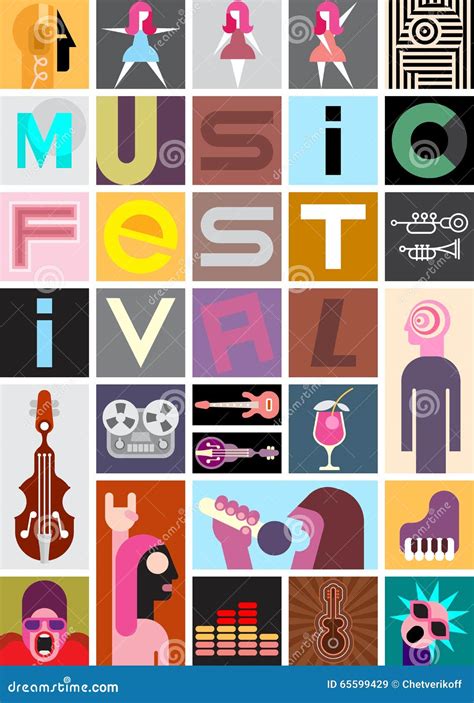 Music Festival stock vector. Illustration of poster, collage - 65599429