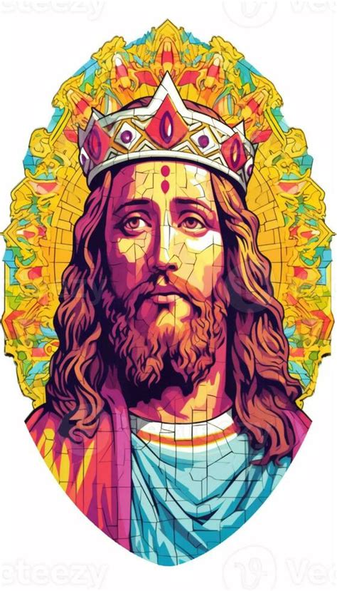 a painting of jesus with a crown on his head. generative ai. 28472540 ...