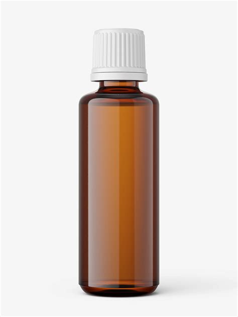 Amber essential oil bottle mockup / 50ml - Smarty Mockups