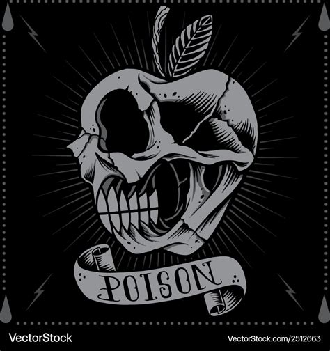 Poison apple skull Royalty Free Vector Image - VectorStock