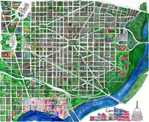 Map of Capitol Hill, Washington, DC, 16"x20"