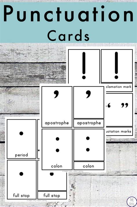 {FREE} Printable Punctuation Cards - Simple Living. Creative Learning