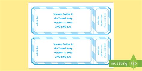 Editable Blank Ticket Template | Dramatic Play Resources