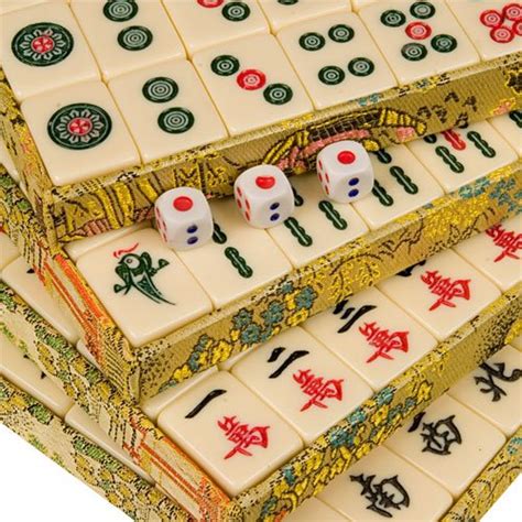 Chinese Golden Silk Mahjong Mahjongg Game Set | Dominoes & Tile Games