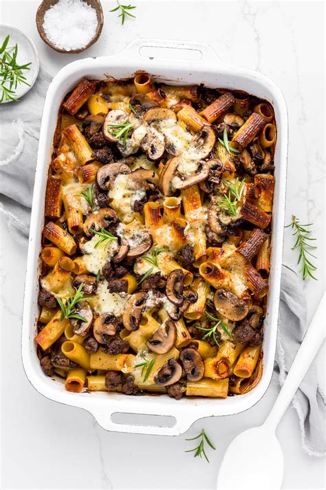 Baked Pork Sausage & Mushroom Pasta - Food Love Collective