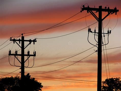 Power Line Silhouette stock photo. Image of electric, electricity - 5738496