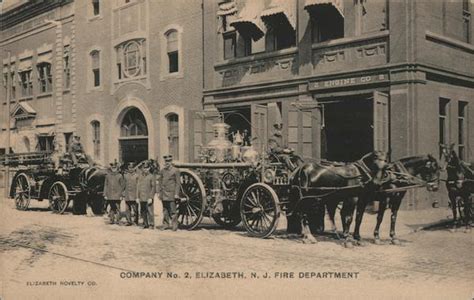 Company No. 2 Fire Department Elizabeth, NJ Postcard