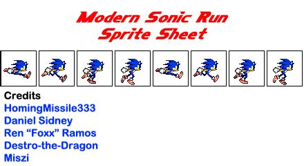 Modern Sonic Run Sprite Sheet by HomingMissile333 on DeviantArt