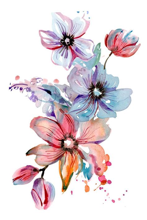 Flowers | Flower drawing, Botanical flower art, Flower art painting