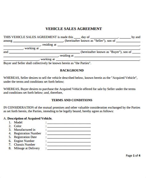 Car Selling Contract - 9+ Examples, Format, Pdf | Examples